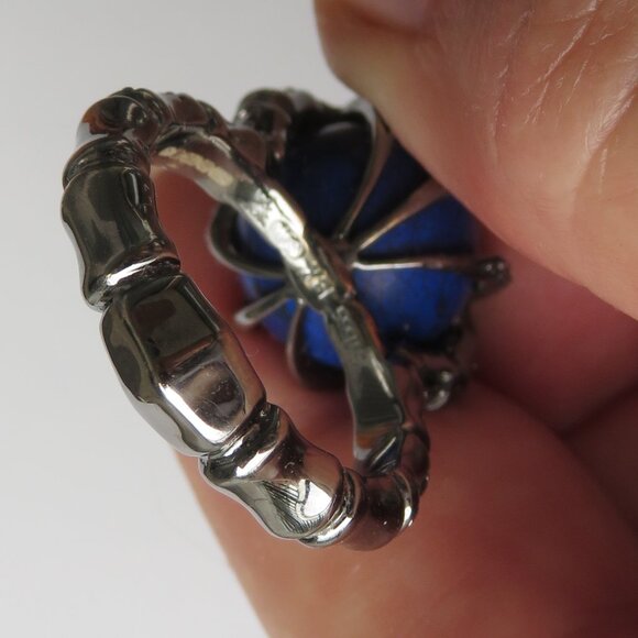 Stephen Webster "Verne" Bone Lapis Black Diamond 18k Gold Ring - Picture 12 of 17